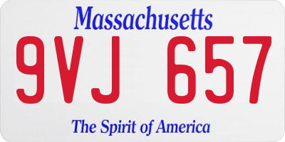 MA license plate 9VJ657