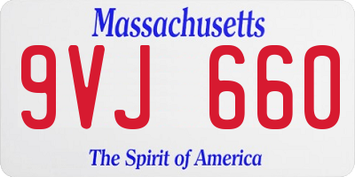 MA license plate 9VJ660