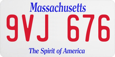 MA license plate 9VJ676