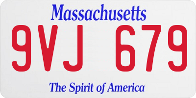 MA license plate 9VJ679