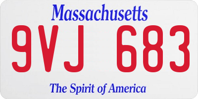 MA license plate 9VJ683