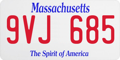 MA license plate 9VJ685