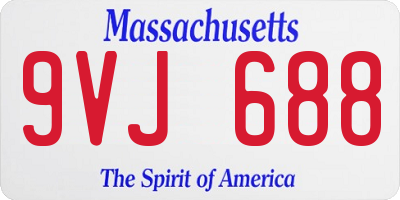 MA license plate 9VJ688