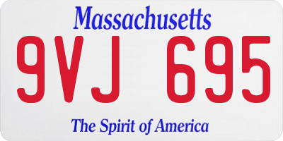MA license plate 9VJ695