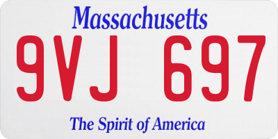 MA license plate 9VJ697