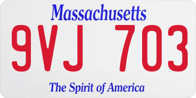 MA license plate 9VJ703