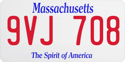 MA license plate 9VJ708
