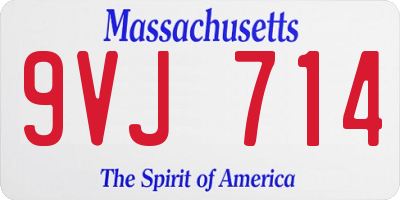 MA license plate 9VJ714