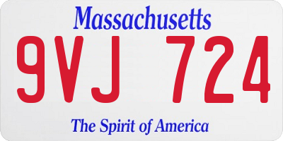 MA license plate 9VJ724