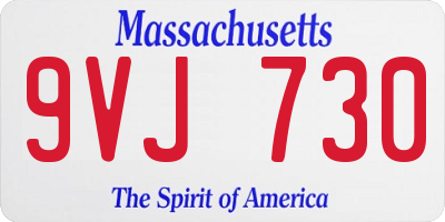 MA license plate 9VJ730