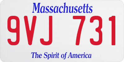 MA license plate 9VJ731
