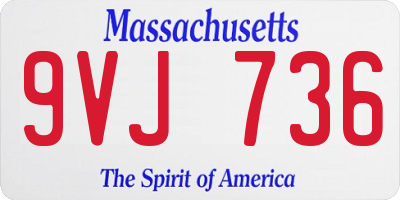 MA license plate 9VJ736