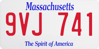 MA license plate 9VJ741