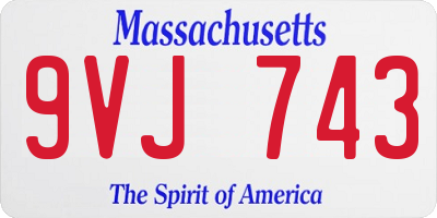 MA license plate 9VJ743