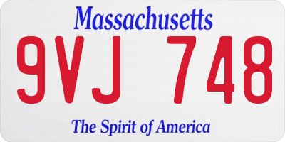 MA license plate 9VJ748