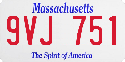 MA license plate 9VJ751