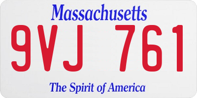 MA license plate 9VJ761