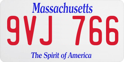 MA license plate 9VJ766