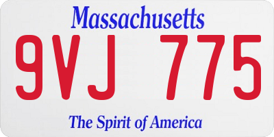 MA license plate 9VJ775