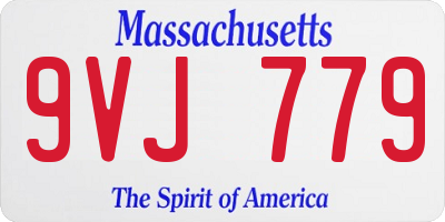 MA license plate 9VJ779