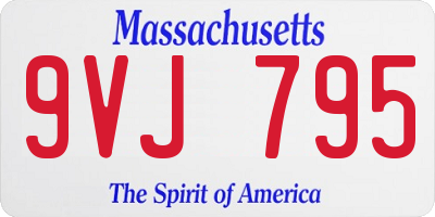 MA license plate 9VJ795