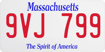 MA license plate 9VJ799