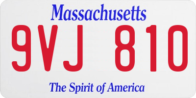 MA license plate 9VJ810