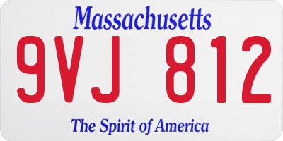 MA license plate 9VJ812