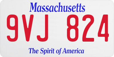 MA license plate 9VJ824