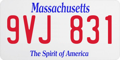 MA license plate 9VJ831