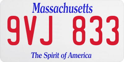 MA license plate 9VJ833