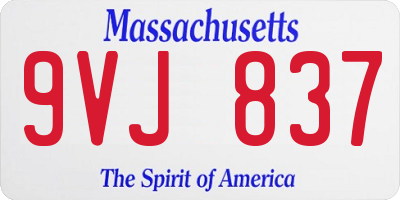 MA license plate 9VJ837