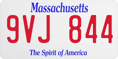 MA license plate 9VJ844