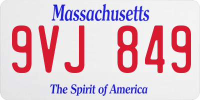 MA license plate 9VJ849