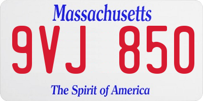 MA license plate 9VJ850
