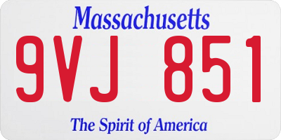 MA license plate 9VJ851
