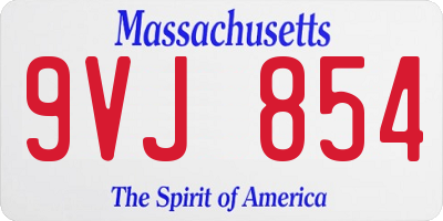 MA license plate 9VJ854