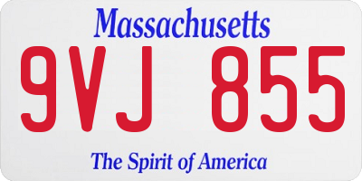 MA license plate 9VJ855