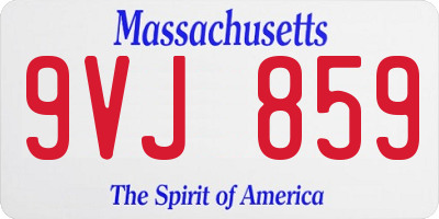 MA license plate 9VJ859