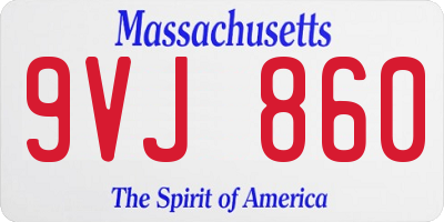 MA license plate 9VJ860