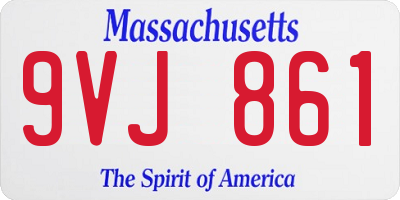 MA license plate 9VJ861