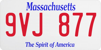 MA license plate 9VJ877