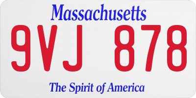 MA license plate 9VJ878