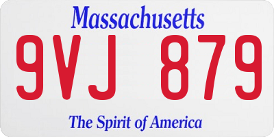 MA license plate 9VJ879