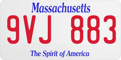 MA license plate 9VJ883