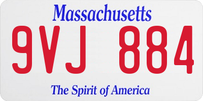 MA license plate 9VJ884
