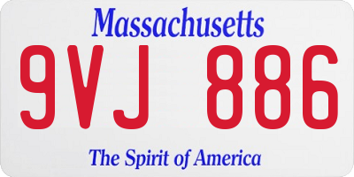 MA license plate 9VJ886