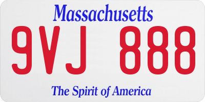 MA license plate 9VJ888