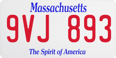 MA license plate 9VJ893