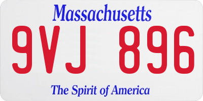 MA license plate 9VJ896